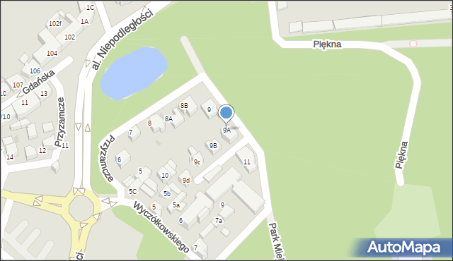 Lębork, Przyzamcze, 9A, mapa Lębork