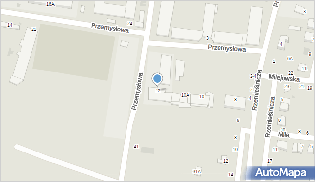 Łęczna, Przemysłowa, 12, mapa Łęczna