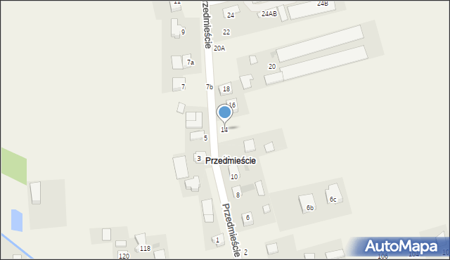 Łęg Tarnowski, Przedmieście, 14, mapa Łęg Tarnowski