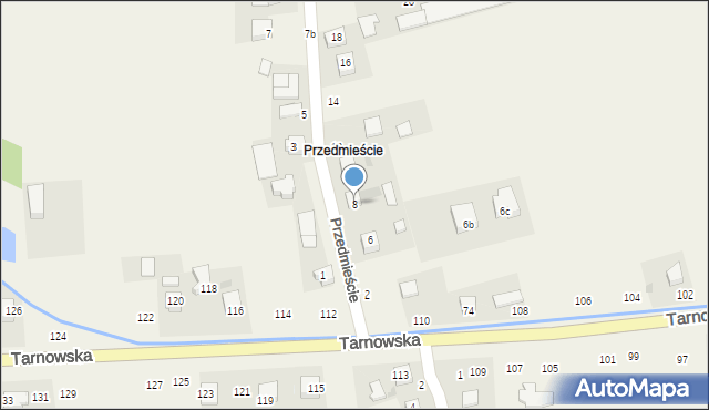 Łęg Tarnowski, Przedmieście, 8, mapa Łęg Tarnowski