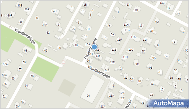 Legionowo, Projektowana, 13a, mapa Legionowo