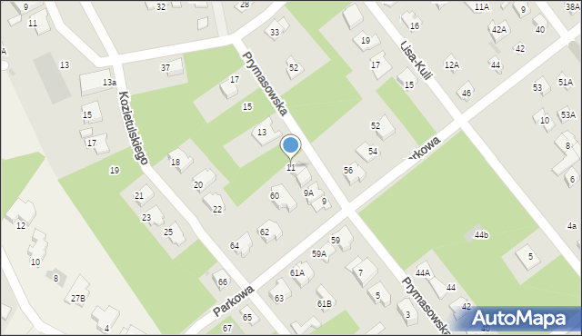 Legionowo, Prymasowska, 11, mapa Legionowo