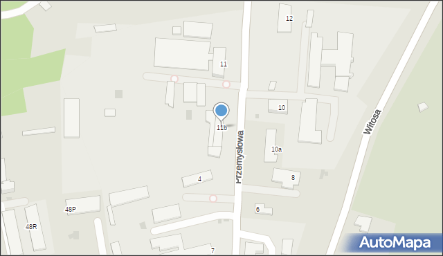 Lesko, Przemysłowa, 11b, mapa Lesko
