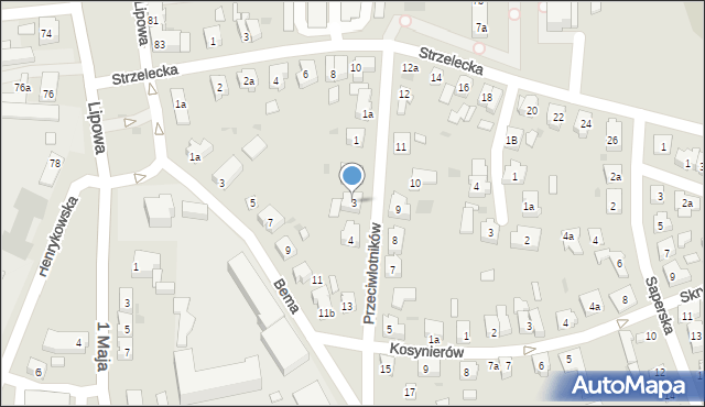 Leszno, Przeciwlotników, 3, mapa Leszno