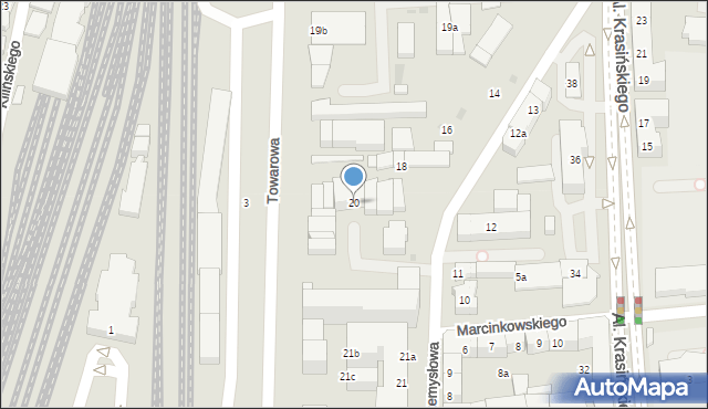 Leszno, Przemysłowa, 20, mapa Leszno