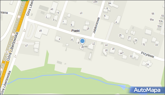 Libertów, Przylesie, 10, mapa Libertów