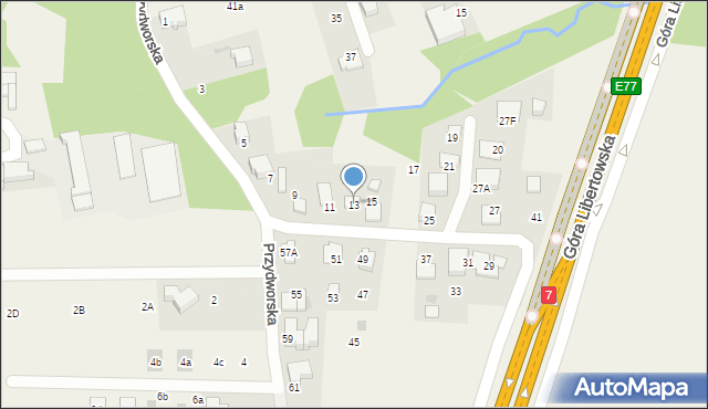 Libertów, Przydworska, 13, mapa Libertów