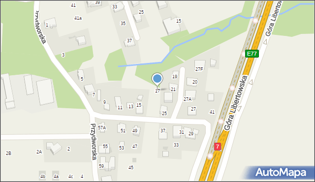 Libertów, Przydworska, 17, mapa Libertów