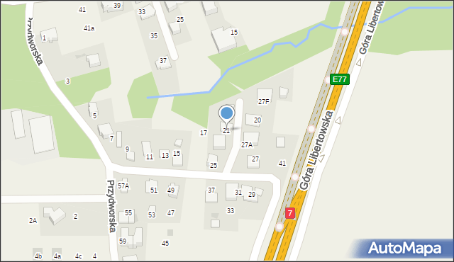 Libertów, Przydworska, 21, mapa Libertów