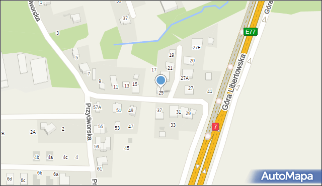 Libertów, Przydworska, 25, mapa Libertów