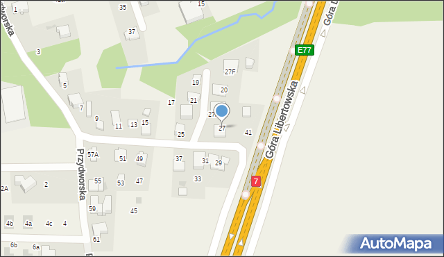 Libertów, Przydworska, 27, mapa Libertów