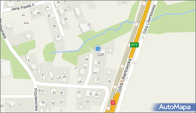 Libertów, Przydworska, 27e, mapa Libertów