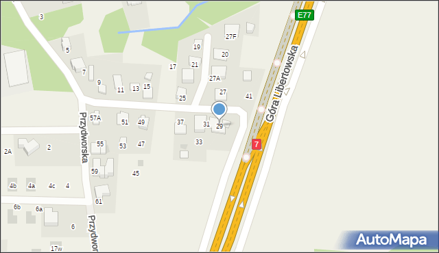 Libertów, Przydworska, 29, mapa Libertów