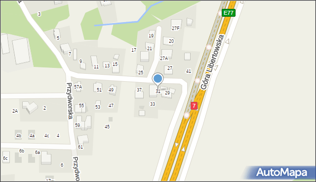 Libertów, Przydworska, 31, mapa Libertów