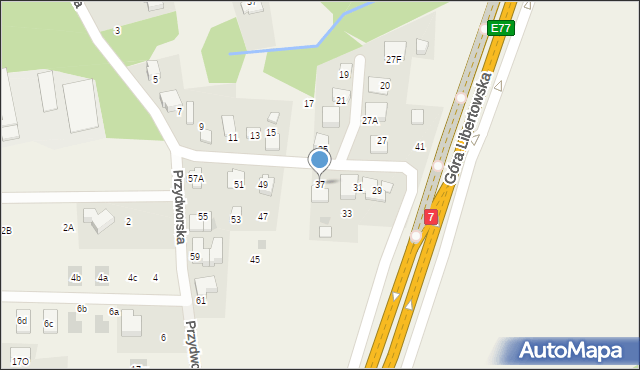 Libertów, Przydworska, 37, mapa Libertów