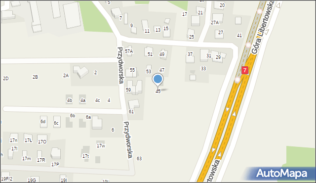 Libertów, Przydworska, 45, mapa Libertów