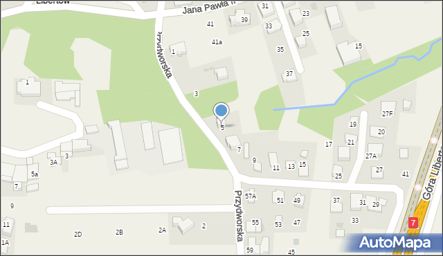 Libertów, Przydworska, 5, mapa Libertów