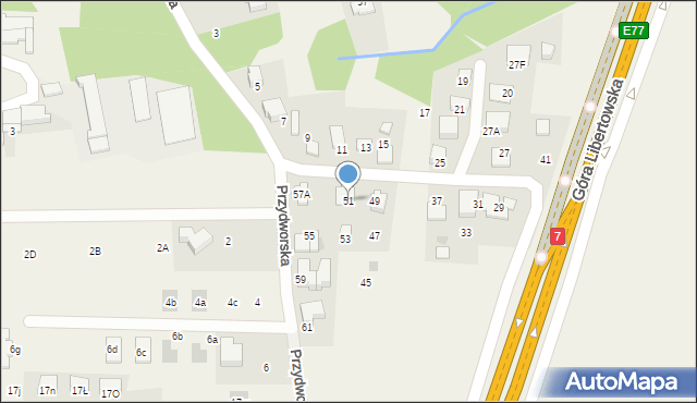 Libertów, Przydworska, 51, mapa Libertów