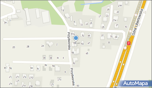 Libertów, Przydworska, 57, mapa Libertów