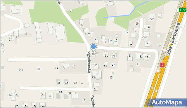 Libertów, Przydworska, 57A, mapa Libertów