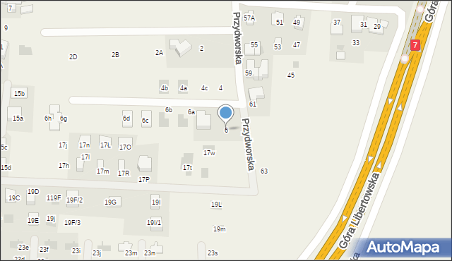 Libertów, Przydworska, 6, mapa Libertów