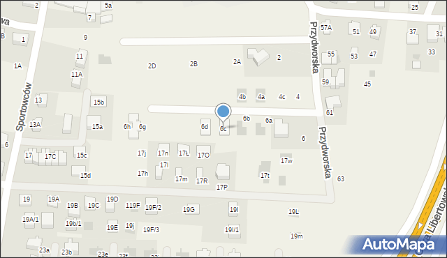 Libertów, Przydworska, 6c, mapa Libertów