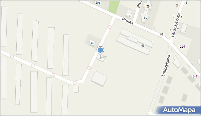 Ligota Piękna, Prosta, 32, mapa Ligota Piękna