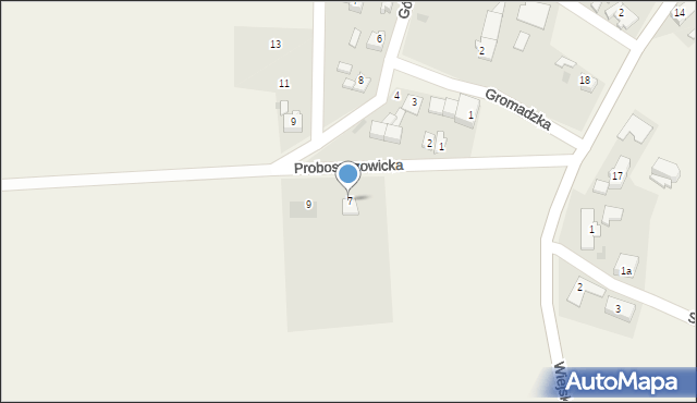 Ligota Toszecka, Proboszczowicka, 7, mapa Ligota Toszecka