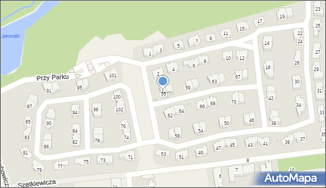 Lipków, Przy Parku, 55, mapa Lipków