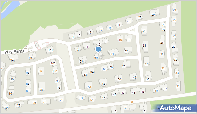 Lipków, Przy Parku, 59/61, mapa Lipków