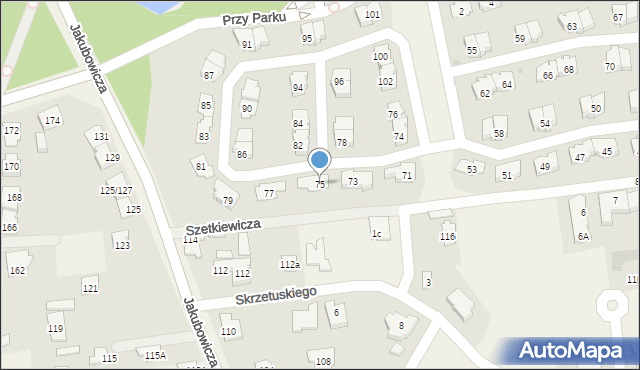 Lipków, Przy Parku, 75, mapa Lipków