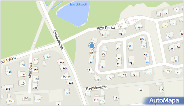 Lipków, Przy Parku, 85, mapa Lipków