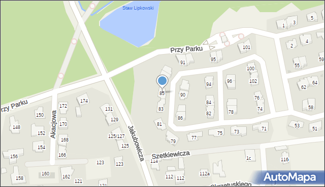 Lipków, Przy Parku, 85, mapa Lipków
