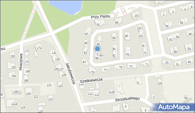 Lipków, Przy Parku, 86/88, mapa Lipków