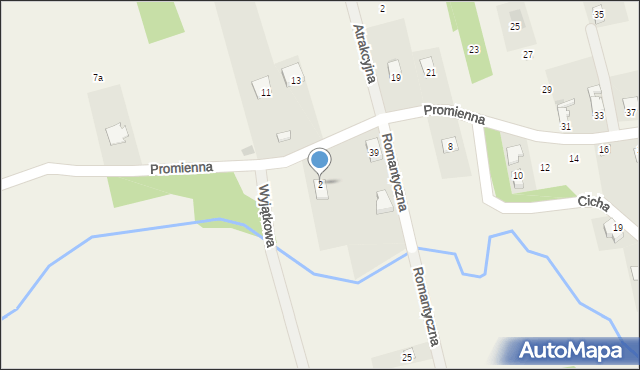 Lipowa, Promienna, 2, mapa Lipowa