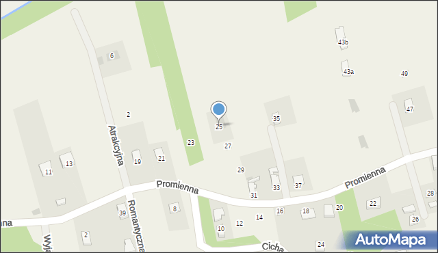 Lipowa, Promienna, 25, mapa Lipowa