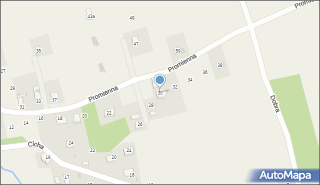 Lipowa, Promienna, 30, mapa Lipowa