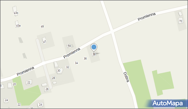 Lipowa, Promienna, 38, mapa Lipowa