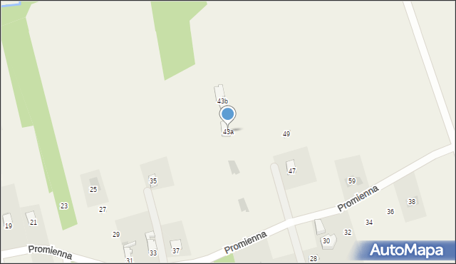 Lipowa, Promienna, 43a, mapa Lipowa