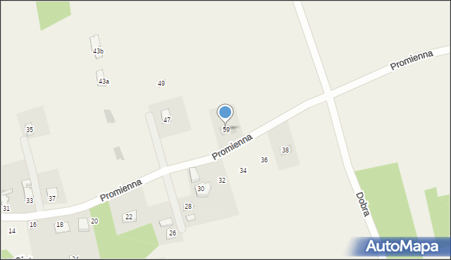 Lipowa, Promienna, 59, mapa Lipowa