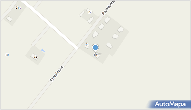Lisów, Promienna, 6a, mapa Lisów