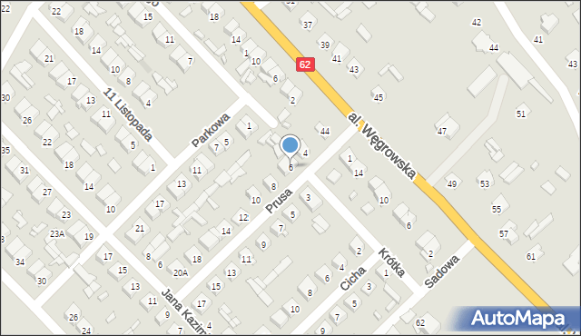 Łochów, Prusa Bolesława, 6, mapa Łochów