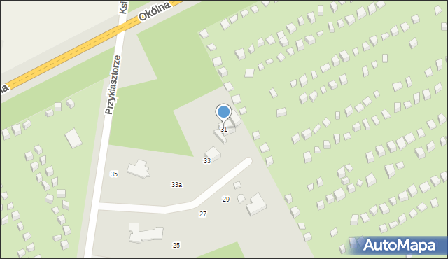 Łódź, Przyklasztorze, 31, mapa Łodzi