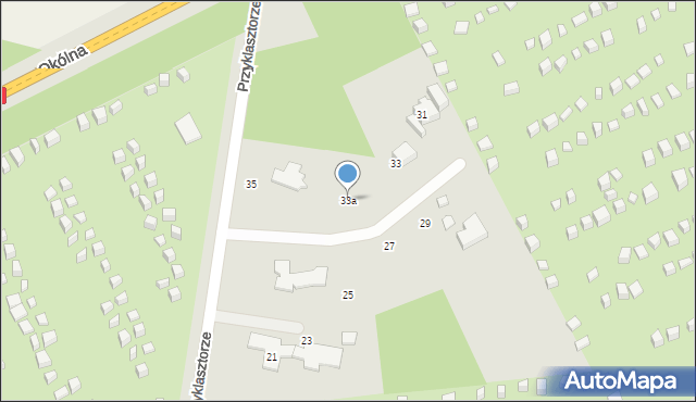 Łódź, Przyklasztorze, 33a, mapa Łodzi