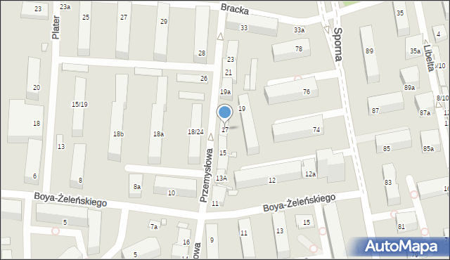 Łódź, Przemysłowa, 17, mapa Łodzi