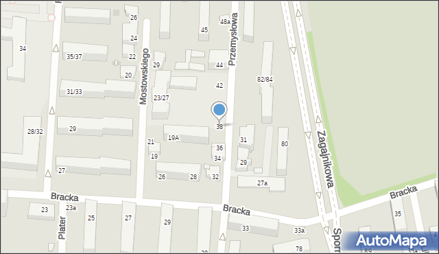 Łódź, Przemysłowa, 38, mapa Łodzi