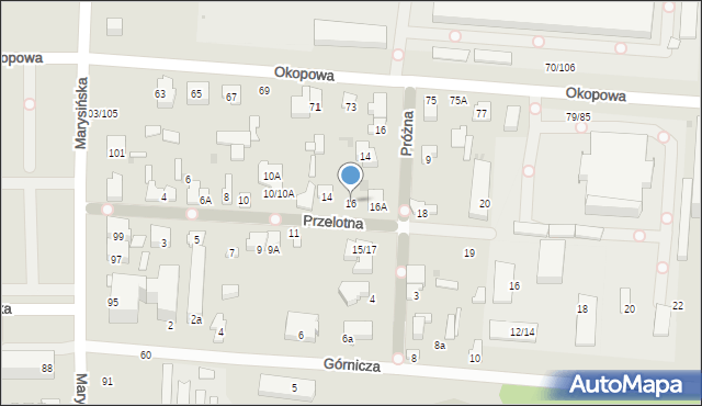 Łódź, Przelotna, 16, mapa Łodzi