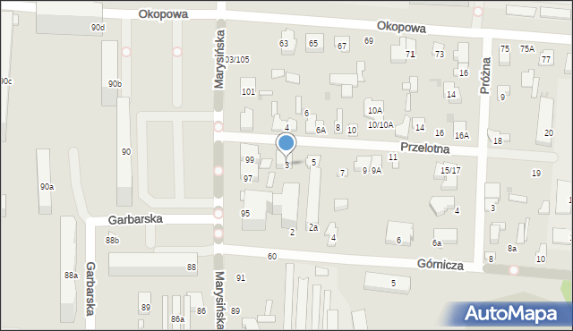 Łódź, Przelotna, 3, mapa Łodzi