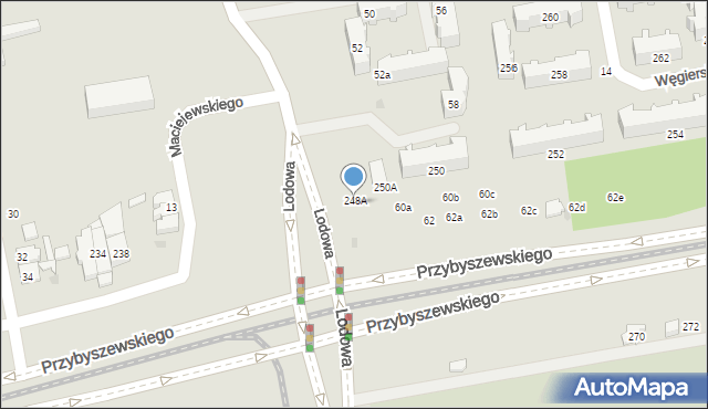 Łódź, Przybyszewskiego Stanisława, 248A, mapa Łodzi