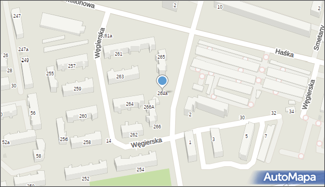 Łódź, Przybyszewskiego Stanisława, 264a, mapa Łodzi
